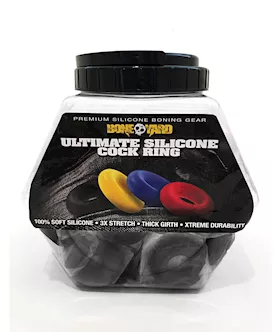Boneyard Ultimate Silicone Cock Ring Fishbowl  Black Bowl of 50