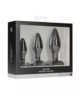 Shots Ouch Apex Butt Plug Set  Black