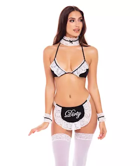 Rene Rofe 6pc At Your Service Maid Black OS