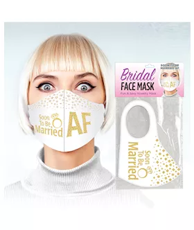 Soon to be Married AF Face Mask  White