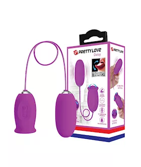 Pretty Love Daisy Silicone Licker Plus Egg - Fuchsia