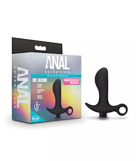 Blush Anal Adventures Platinum Silicone Vibrating Prostate Massager 01  Black