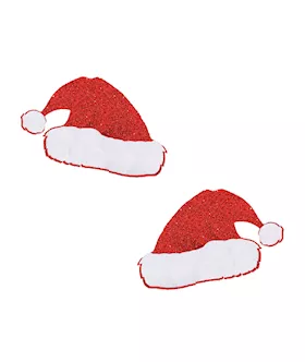 Neva Nude Freaking Awesome Glitter Santa Hat Pasties  Red OS