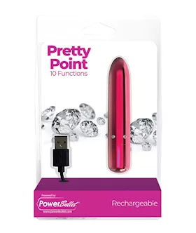 Pretty Point Rechargeable Bullet  10 Functions Pink
