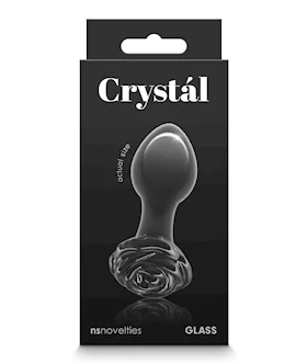 Crystal Rose Butt Plug  Black