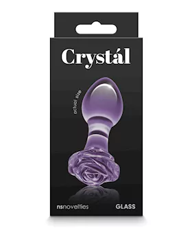 Crystal Rose Butt Plug  Purple