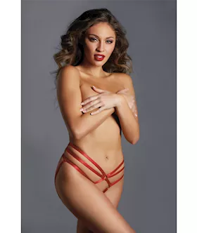 Adore the Only One Strappy Ouverte Panty Red OS