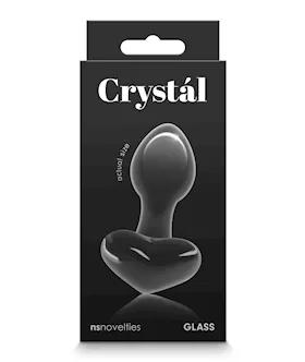 Crystal Heart Butt Plug  Black