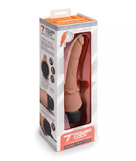 Powercocks 7quot Slim Anal Realistic Vibrator  Mocha