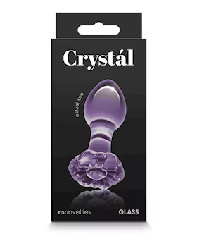 Crystal Flower Butt Plug  Purple