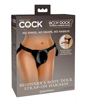 King Cock Elite Beginner039s Body Dock Strap On Harness  Black