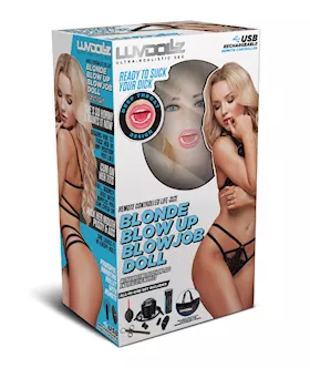 Luvdollz Remote Controlled Life Size Blow Up Blow Job Doll - Blonde