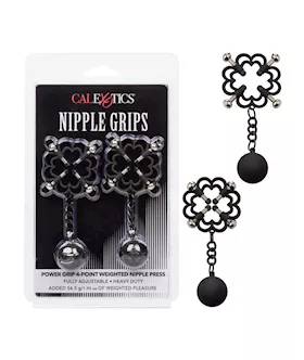 Nipple Grips Power Grip 4 Point Weighted Nipple Press  Black