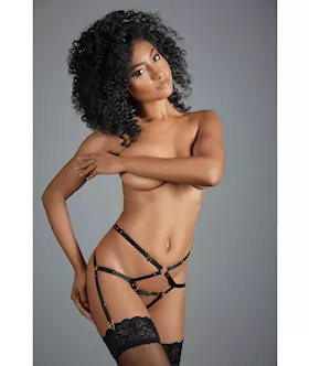 Adore Celine ouverte Panty wGarter Black OS