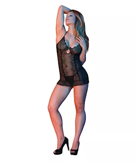 Sexy Time Sophia Chemise amp GString Black SM