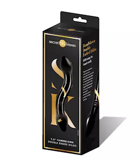 Secret Kisses 75quot Handblown Double Ended Dildo  BlackGold