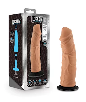 Blush Lock On 8quot Argonite Dildo wSuction Cup Adapter  Mocha
