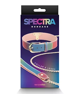 Spectra Bondage Collar & Leash - Rainbow