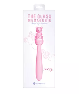 Glass Menagerie Teddy Glass Dildo  Pink