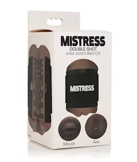 Curve Toys Mistress Double Shot Mini Masturbator Ass amp Mouth  Dark
