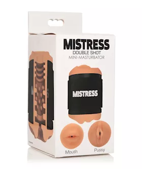 Curve Toys Mistress Double Shot Mini Masturbator Mouth amp Pussy   Medium