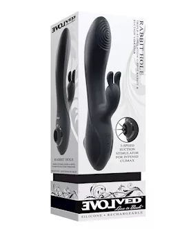 Evolved Rabbit Hole Triple Stimulation Vibrator  Black