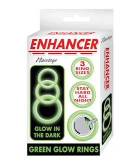 Enhancer Silicone Cockrings  Glow in the Dark Green