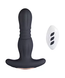 Agas Thrusting Butt Plug w Remote Control  Black