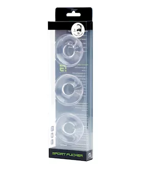 Sport Fucker Chubby Cockring Pack of 3  Clear