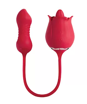 Fiona Plus Rose Clit Licking Stimulator amp Thrusting Egg  Red