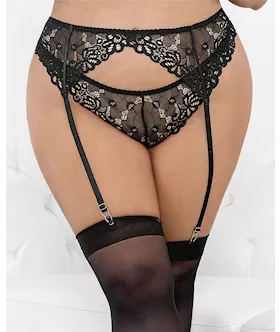 Lace Romance Garterbelt Black 1X2X