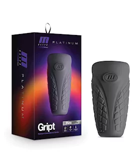 Blush M Elite Platinum Gript Silicone Stroker  Black