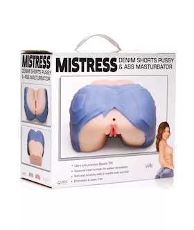 Curve Toys Mistress Holly Denim Shorts Pussy amp Ass Masturbator  Ivory
