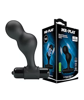 Mr Play Silicone Anal Vibro Plug  Black