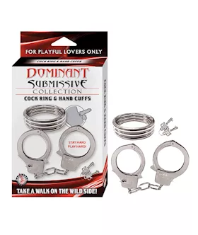 Dominant Submissive Collection Cockring and Handcuffs