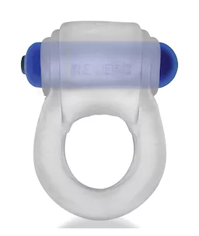 Hunkyjunk Revring Cock Ring wVibe  Clear wBlue Vibe