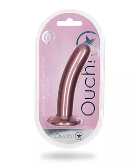Shots Ouch 6quot Smooth GSpot Dildo  Rose Gold