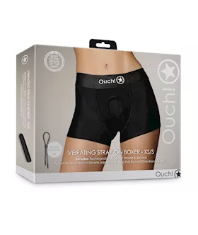 Shots Ouch Vibrating Strap On Boxer  Black XSS