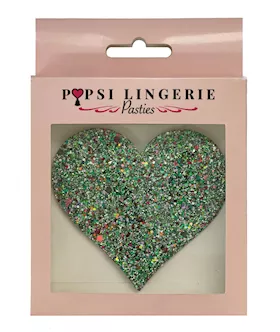 Glow In the Dark Glitter Heart Pasties  OS