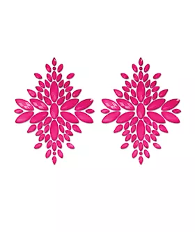 Fantasy UV Reactive Jeweled Pasties  Neon Pink OS