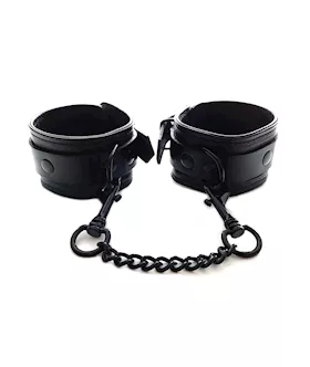 Rouge Leather Ankle Cuffs  Black with Black