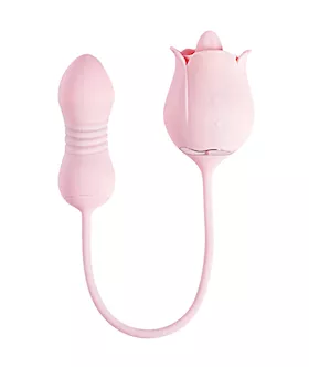 Fiona Plus Rose Clit Licking Stimulator amp Thrusting Egg  Pink
