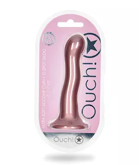 Shots Ouch 7quot Curvy GSpot Dildo  Rose Gold