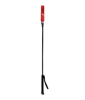 Rouge Long Riding Crop Slim Tip  Red