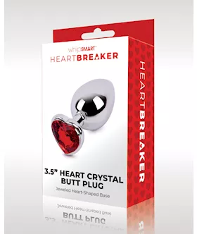 WhipSmart Heartbreaker 35quot Heart Crystal Butt Plug  Red