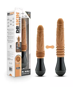 Blush Dr Skin Silicone Dr Arthur Thrusting Gyrating Vibrating Dildo  Tan