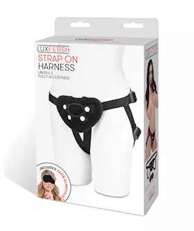 Lux Fetish Strap On Harness  Black