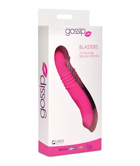 Curve Toys Gossip Blasters 7X Thrusting Silicone Vibrator  Magenta