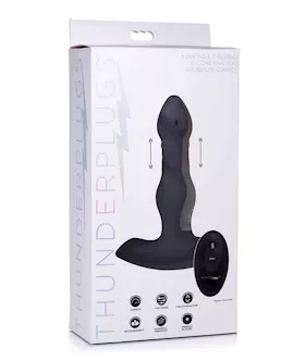 ThunderPlugs Silicone Vibrating amp Thrusting Plug wRemote  Black