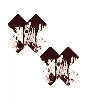 Neva Nude Blood Splatter X Factor Pasties  RedWhite OS